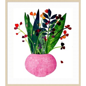 36" x 41" Pink Pot with Plant by Sarah Thompsonengels: Giclee, Botanical Lithograph - Amanti Art - 1 of 4