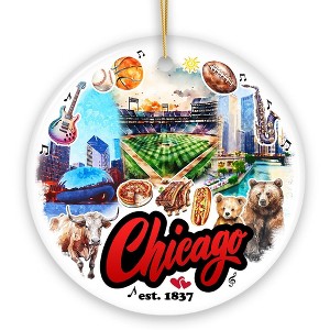 Chicago City Artistic Ornament, Illinois Souvenir and Christmas Gift Decoration| OrnamentallyYou - 1 of 4