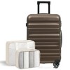 YONWAY 24-Inch Hardshell ABS Sets, Checked Spinner Luggage Set Lightweight Travel Luggage with 2 Packing Cubes - 2 of 4