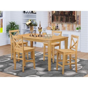 East West Furniture, 5  Pc  pub  Table  set  -  counter  height  Table  and  4  Kitchen  Chairs. - 1 of 1