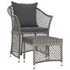 vidaXL 2 Piece Patio Lounge Set with Cushions Gray Poly Rattan - 2 of 4
