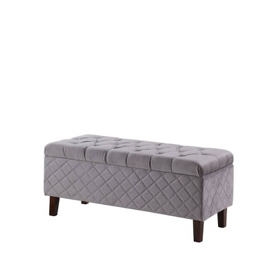 Quilted Tufted Storage Ottoman - Ore International