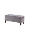 Quilted Tufted Storage Ottoman Gray - Ore International - 3 of 4
