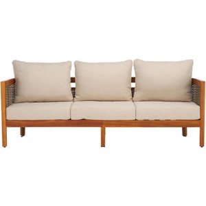 Amanda 3 Seater Sofa - Indoor/Outdoor - PAT7093 - Natural/Taupe - Safavieh - 1 of 4