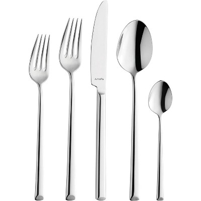 Amefa Metropole 20-Piece Premium 18/10 Stainless Steel Flatware Set, High Gloss Mirror Finish, Silverware Set Service for 4, Rust Resistant Cutlery