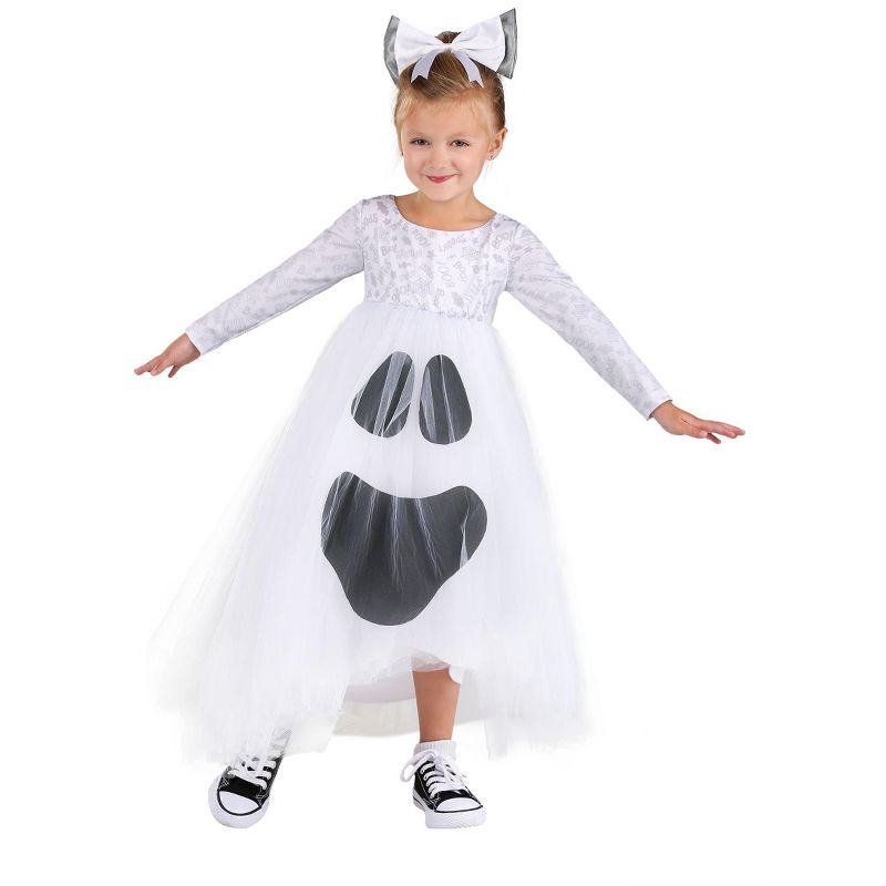 HalloweenCostumes.com Girl's Toddler Ghost Tutu Costume, 1 of 4