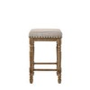 Royal Hampton 24 Inch Classic Wood Counter Height Stool, Upholstered, Set of 2, Gray - 2 of 4