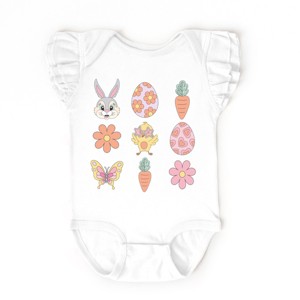 The Juniper Shop Easter Favorites Chart Flutter Sleeve Bodysuit - 1 of 4