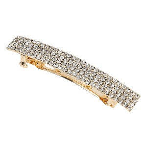 Unique Bargains Grace Crystal Spring Clip Hairpin 4-Row Hair Barrettes 1 Pc - 1 of 4