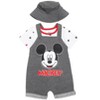 Disney Mickey Mouse Baby French Terry Short Overalls T-Shirt and Hat 3 Piece Outfit Set Newborn to Infant - 4 of 4