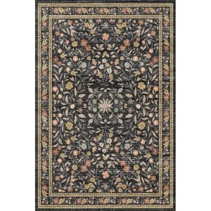 Acekool Washable Area Rug,Non Slip Vintage Floral Rug for Bedroom, Ultra-Thin Floor Carpets Rugs for Living Room Dining Room Home Office - 1 of 4