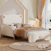 Whisen Twin XL Size Bear-Shaped Headboard Design Upholstered Platform Bed Sofa Bed - 4 of 4