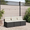 vidaXL Black PE Rattan Outdoor Armless Patio Sofas with Comfort Cushions - Versatile Garden Seating Furniture Set, Easy Maintenance, Modular Design - 2 of 4