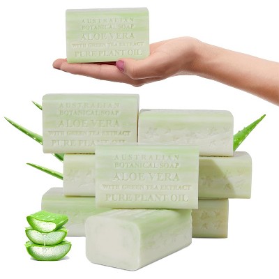 Australian Botanical Bar Soap Aloe Vera 6.6 Oz Hydrating Natural Soap with Pure Aloe Vera for Nourished and Refreshed Skin