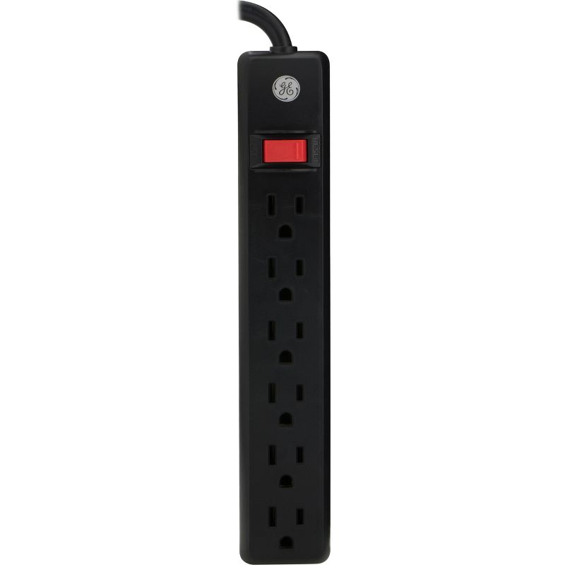 GE 6 Outlet Power Strip Black/White, 5 of 8