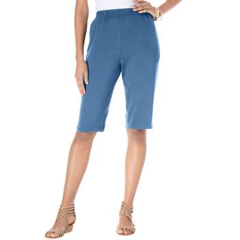 Roaman's Women's Plus Size Petite Soft Knit Bermuda Short