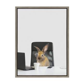 18" x 24" Sylvie Reese the VP of HR by The Creative Bunch Studio Framed Wall Canvas Gray - Kate & Laurel All Things Decor