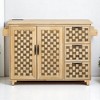 53.2" Rolling Kitchen Island with Drop Leaf, Storage Drawers, Cabinets, USB & Outlet, Portable Kitchen Cart,Adjustable Shelves, Kitchen Cabinets - 3 of 4