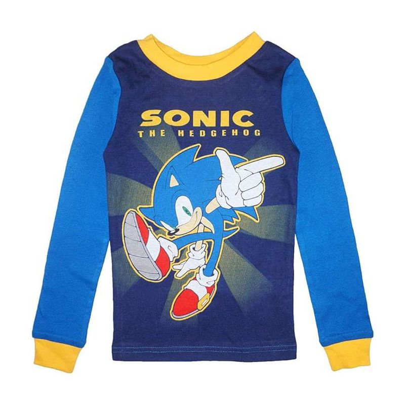 Sonic The Hedgehog Little/Big Boy's 4-Piece Cotton Pajama Set, 2 of 7