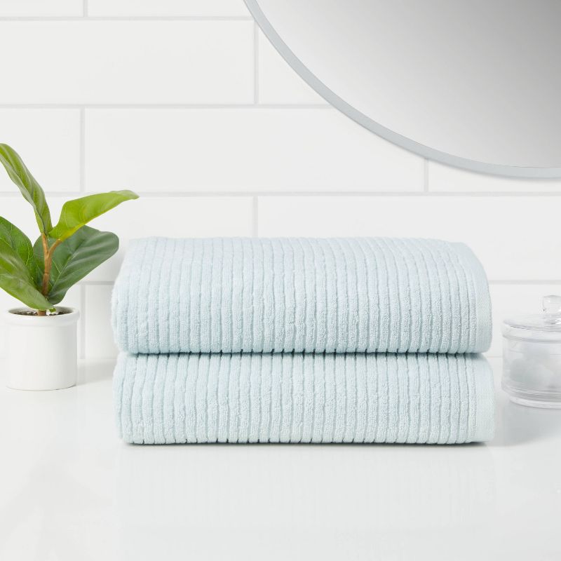 Quick Dry Ribbed Bath Towel Set - Threshold™, 3 of 12