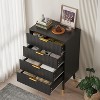 Fluted 4 Drawers Dresser for Bedroom, Modern Chest of Drawers with Gold Handle, Dresser Storage Chest End Table for Living Room, Hallway - 4 of 4