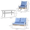 4-Piece Patio Furniture Set with Rocking Chairs & Loveseat Table, Cushions for Backyard, Lawn and Pool - 3 of 4