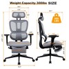 Dsvimoy Task and Office Chair Ergonomic Mesh Chair with Lumbar Support and Footrest for Office
, Gray, 24.41"*13.78"*22.83" - 3 of 4