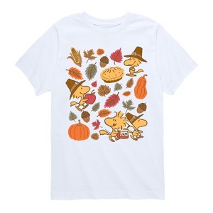 Boys' - Peanuts - Woodstock Thanksgiving Icons Short Sleeve Graphic T-Shirt - 1 of 4