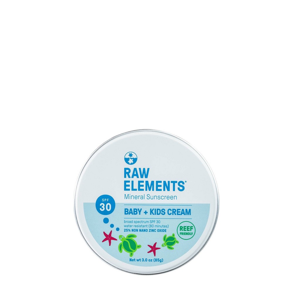 Photos - Cream / Lotion Raw Elements Baby + Kids Mineral Sunscreen Tin - SPF 30+ - 3oz