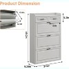 Coucheta Flip-Drawer Shoe Cabinet - 3 Rotating Drawers + 2 Storage, Space-Saving Entryway Organizer, White - 2 of 4
