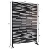 Grungis Matrix Metal Decorative Patio Screens,Freestanding Privacy Fence Panels in Horizontal Stripes Pattern for Deck Balcony,76" H×48" W - 2 of 4