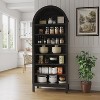 71" Arched Bookshelf,7-Tier Farmhouse Bookcase & Shoe Cabinet, Shoe Rack with Adjustable Shelves,Open Storage for Living Room, Home Office - 4 of 4