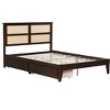 Luxystar Full Size Bed with Rattan Headboard, 2 Storage Drawers and Enhanced Support Slats for Bedroom - 4 of 4