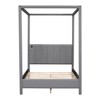 CAVINAS Full-Size Bed with Canopy Platform Bed, Full Bed Frame with USB and Type-C Ports, Canvas, Gray - 4 of 4