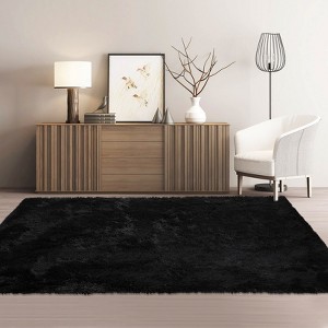 Luxury Modern Plush Fluffy Velvet Rug 5 x 8 ft, Faux Wool Rugs with  Non-Slip & Washable,for Bedroom Living Room Nursery - 1 of 4