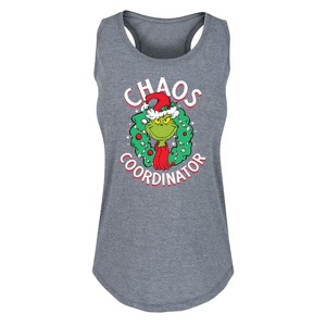 Women's - Dr. Seuss - Grinch Chaos Coordinator Graphic Racerback Tank - 1 of 4