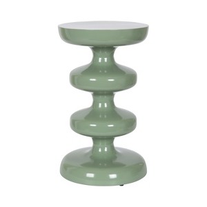 Kate and Laurel Fondi Metal Side Table, 12x12x21, Green - 1 of 4