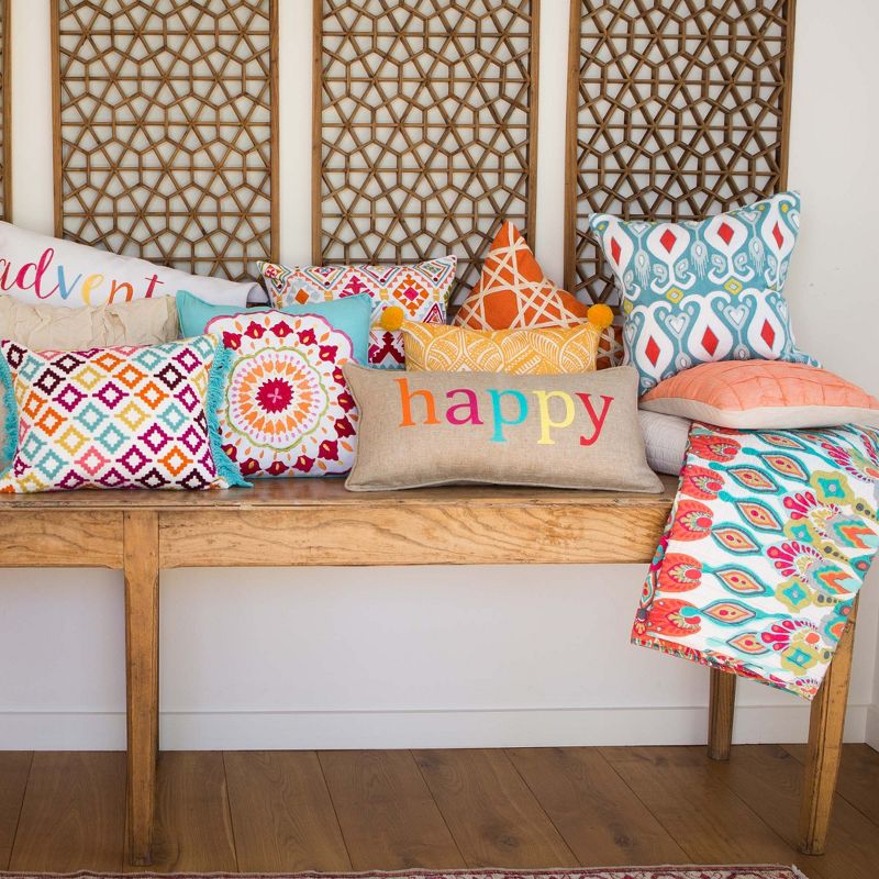 Happy Multicolored Pillow - Levtex Home, 3 of 4