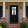 PexFix Fiberglass Entry Door 6-9/16 Vinyl Frame 9 Lite Frosted Glass Front Door Front Entrance Left Hand Inswing Black Wooden Grain Door - 2 of 4