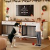 Dog Crate, Wooden Dog Kennel End Table with 2 Drawers and 4 Open Storage Shelves, Removable Bowls - 3 of 4