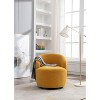 Akoasm Soft Swivel Accent Barrel Sofa & Chair With Metal Black Powder Coating Ring For Living Room, Office & Bedroom-Yellow - 3 of 4