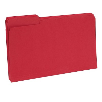 Staples Colored Top-Tab File Folders 3 Tab Red Legal Size 100/Pack 224550