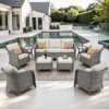 Buenhomino Outdoor Wicker Furniture Set – Swivel Glide Chairs, Sofas, Ottomans & Tables, All-Weather PE Rattan with Cushions for Patio, Garden & Deck - 2 of 4