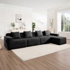 Modular 4-Seat L-Shaped Sectional Sofas, Deep Seat Cloud Couch with 1 Movable Ottoman & Throw Pillows, Plush Corduroy Boneless Sofa for Living Room - 2 of 4