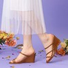 Perphy Women's Open Toe Strappy Open Toe Wedge Heels Slide Sandals - 4 of 4