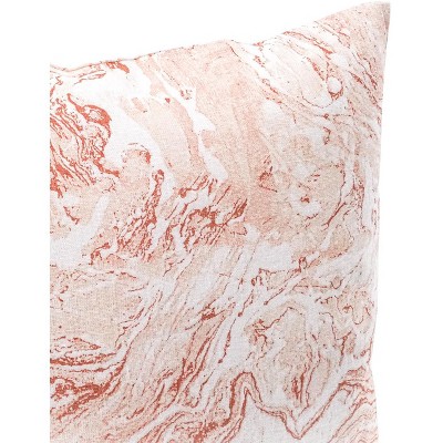 Pink Marbled Linen Down Alternative 20x20 Pillow - Anaya