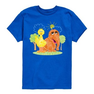 Boys' - Sesame Street - Scribble Big Bird Snuffleupagus Short Sleeve Graphic T-Shirt - 1 of 4