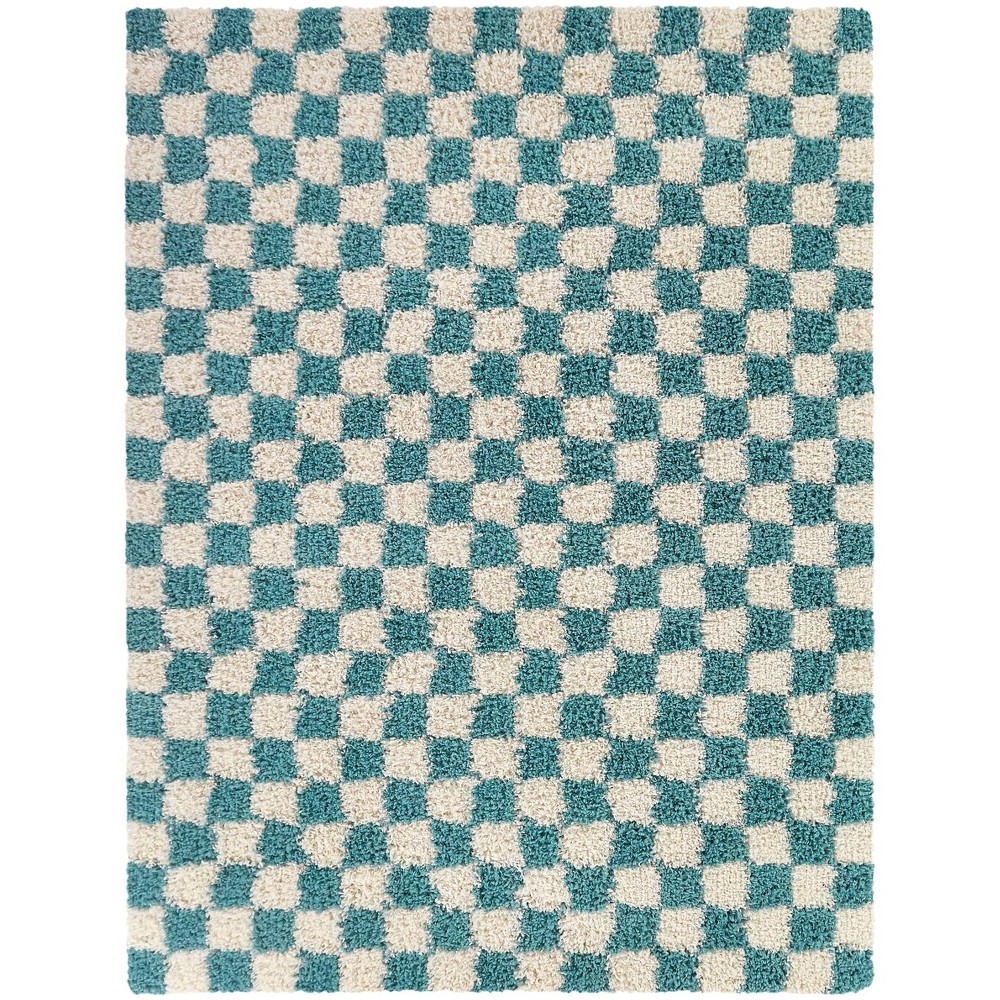 Photos - Area Rug Balta Rugs 7'10"x10' Mackie Checkered Teen Shag Rug Blue