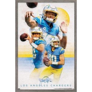 Trends International NFL Los Angeles Chargers - Justin Herbert 22 Framed Wall Poster Prints - 1 of 4