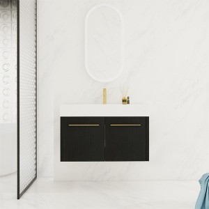 ChicFurnit Bathroom Vanities Modern Vanity with Sleek Design and Ample Storage for Bathroom Spaces, Black,35.4”*18.1”*22.4" - 1 of 3